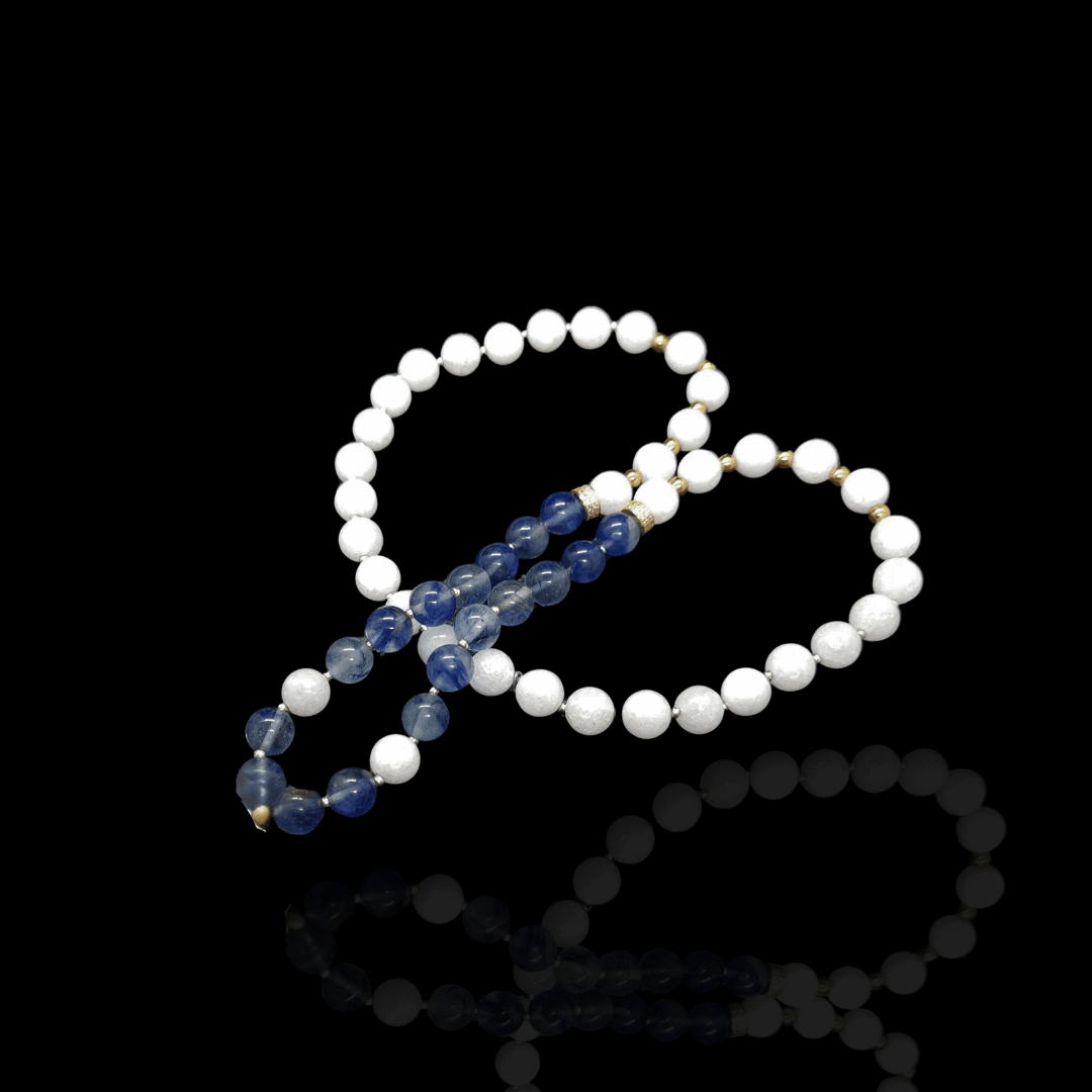 Celestial Calm – Sodalite & Gold Protection Necklace (1)