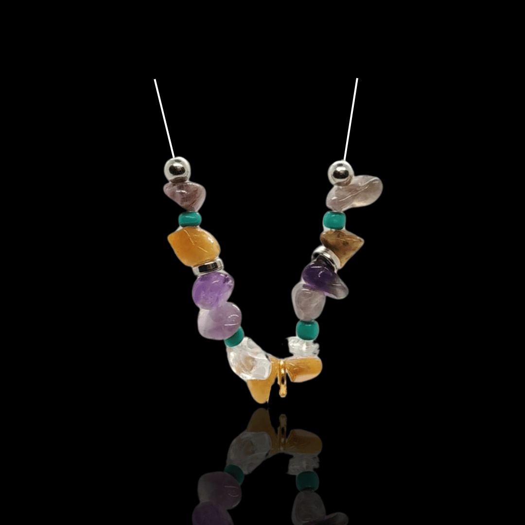 Jewel Spirit Flow – Amethyst & Turquoise Radiance Necklace