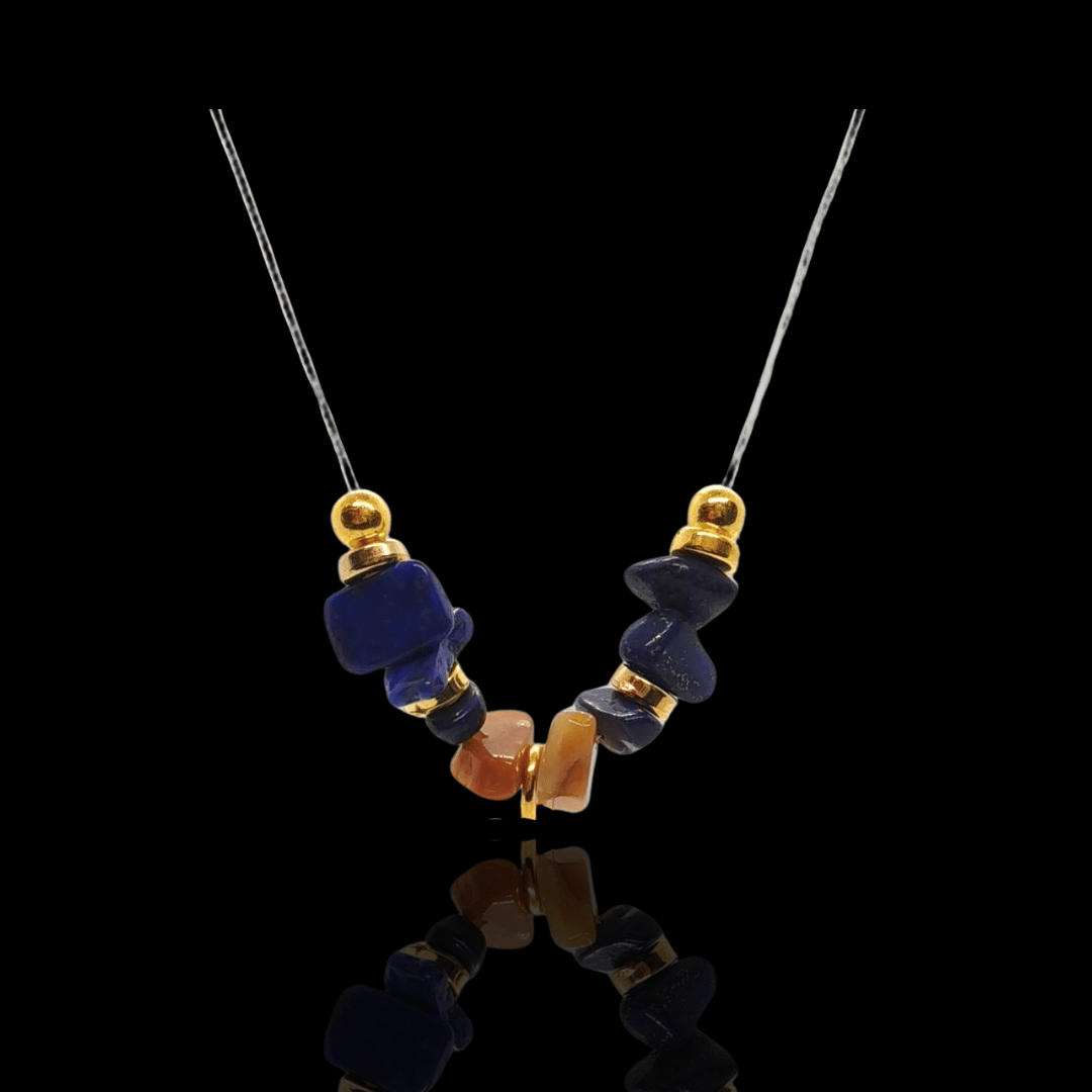 Mystic Ember – Lapis & Red Flame Blessing Necklace