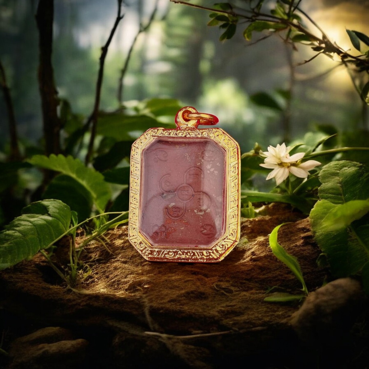 Phra Nak Prok Naga Buddha Amulet – Encased in Gold Frame – The Millionaire Series, Wat Nak Prok (2)-Photoroom