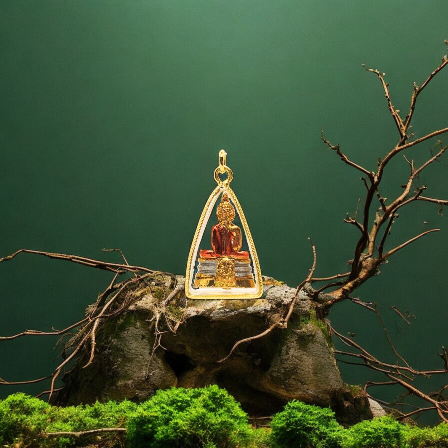 Phra Phuttha Sothorn Amulet, Wat Sothon Wararam Worawihan, Brass Material, Wealth and Protection (5)-Photoroom