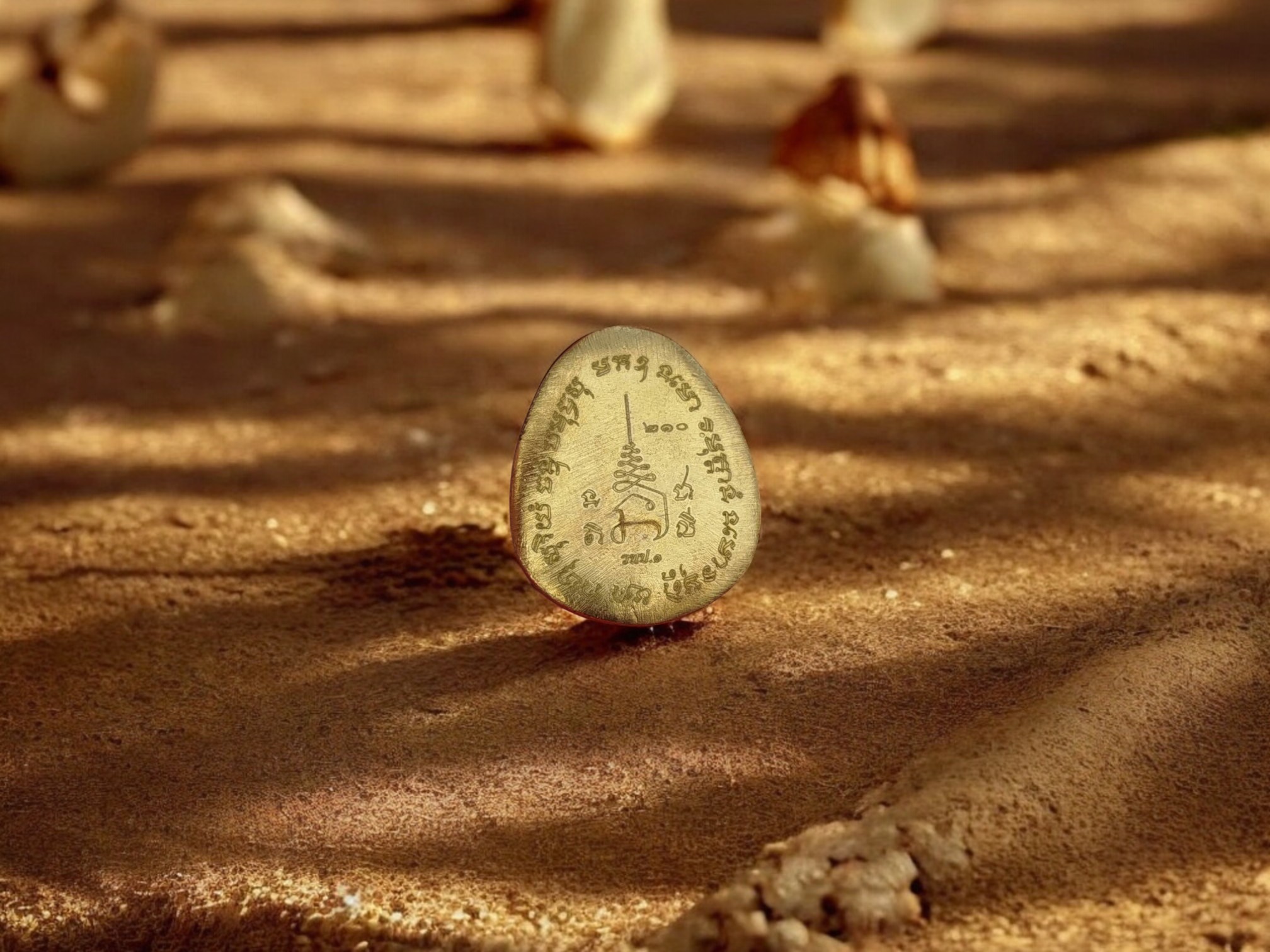 Phra Pidta Generation Luck from Rich, Luang Phor Mesata, Wat Nak Prok, Year 2527 (1985), Bangkok, Gold-Coated, with Original Box-Photoroom