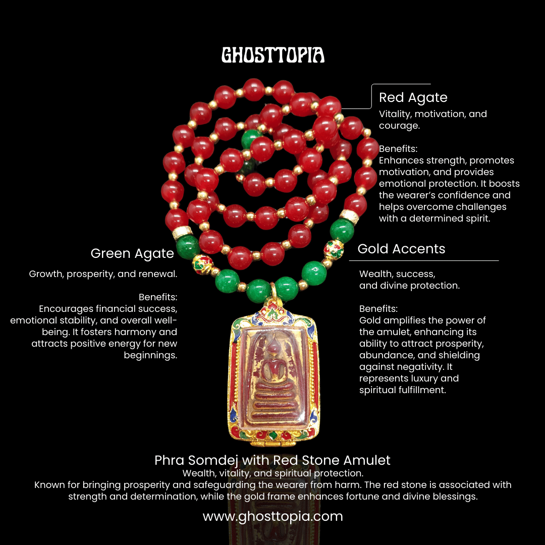 Radiance of Abundance, Phra Somdej with Red Stone, for Wealth, Vitality, and Protection (3)