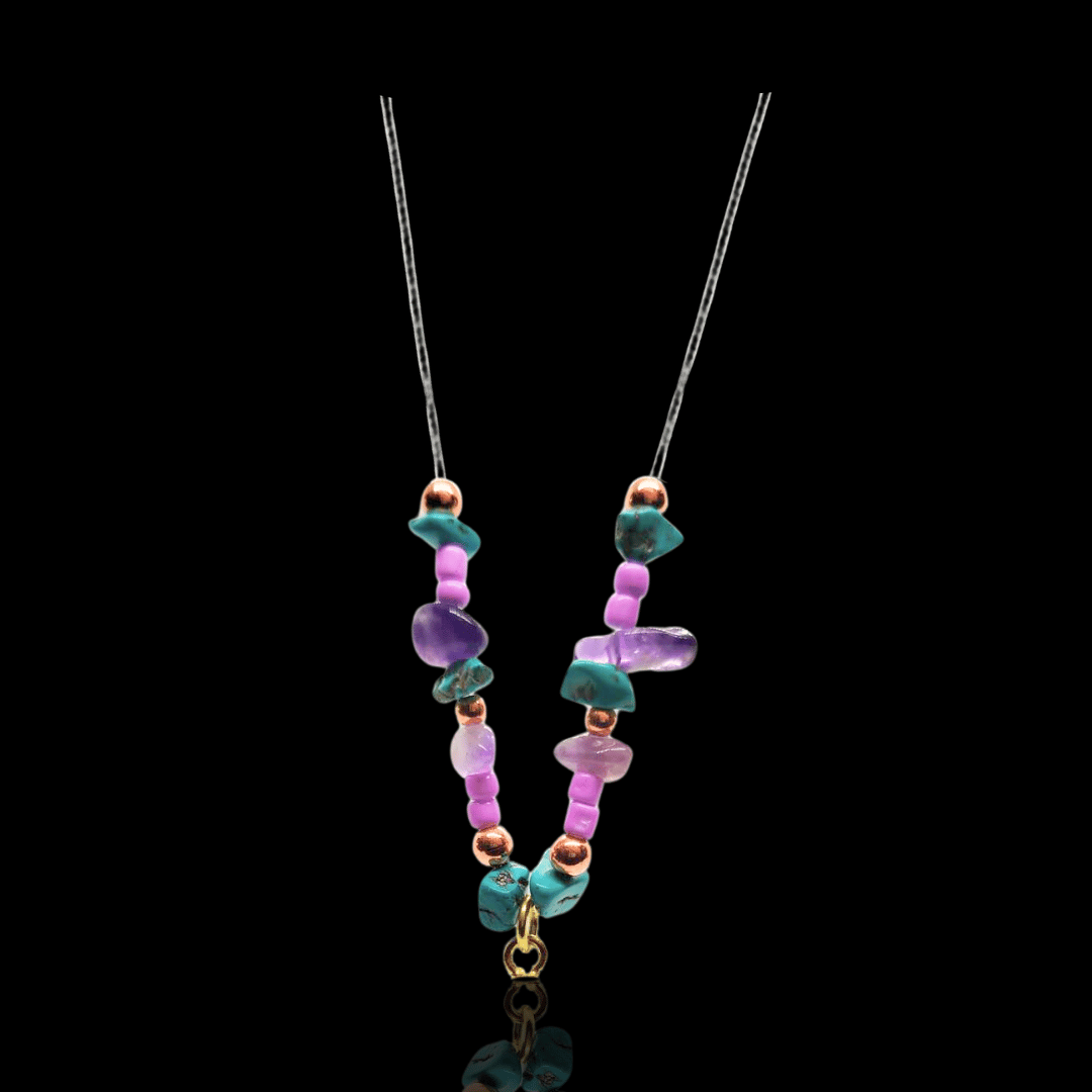 Roselight Serenity – Amethyst & Turquoise Balance Necklace