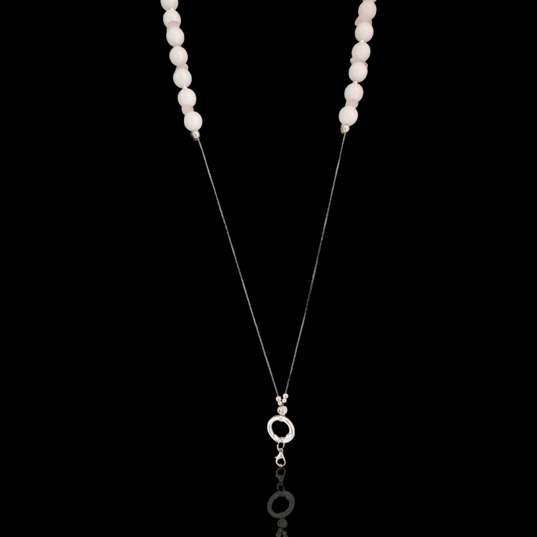 Silver Whisper Necklace with White Jade