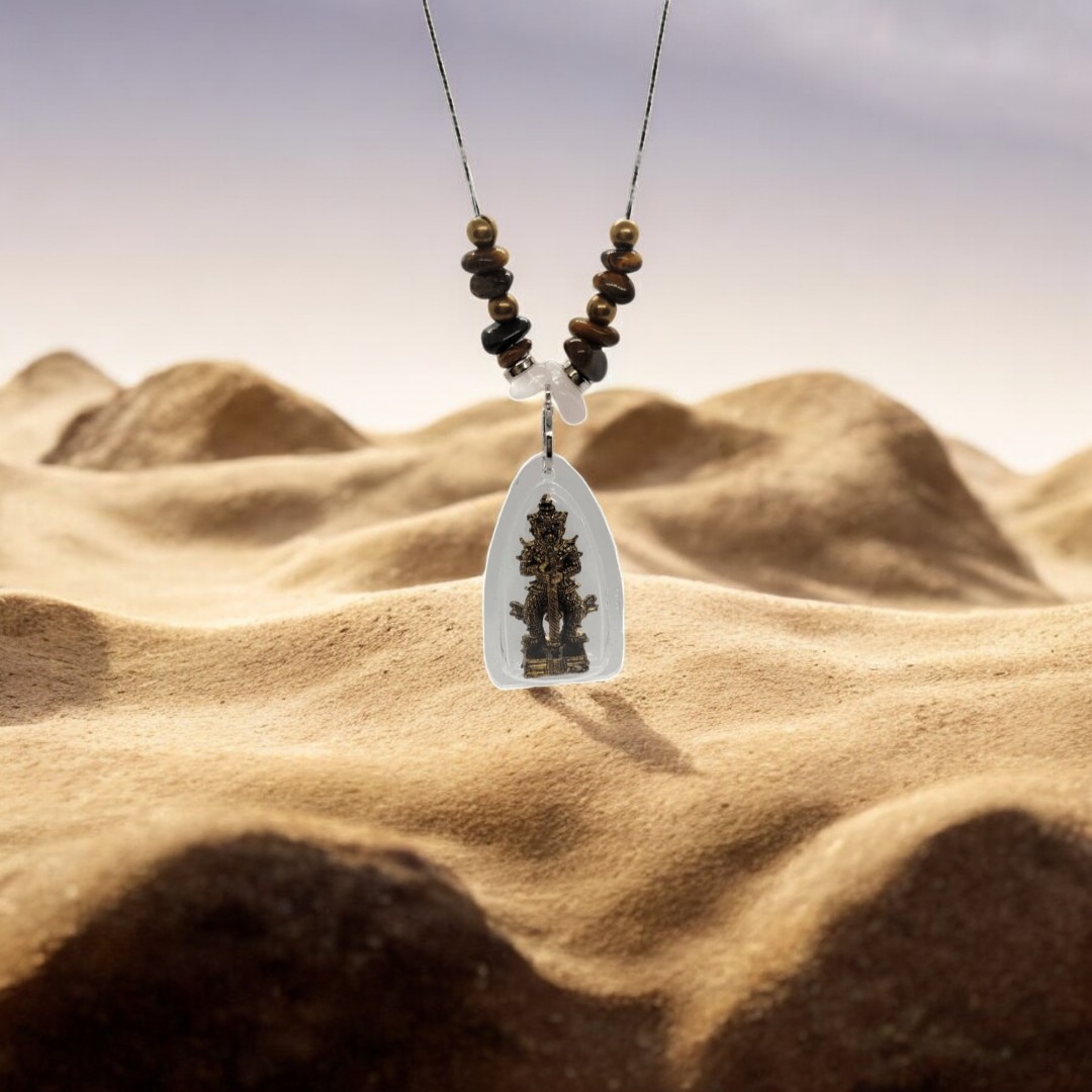 Thao Wessuwan Necklace with Tiger's Eyes and Rose Crystal Gemstones (1)-Photoroom