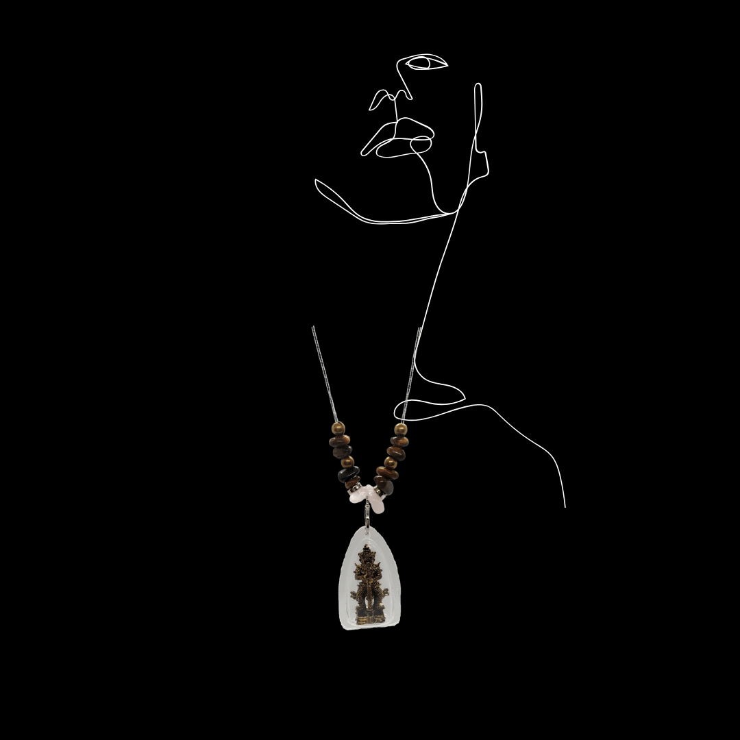 Thao Wessuwan Necklace with Tiger's Eyes and Rose Crystal Gemstones (2)