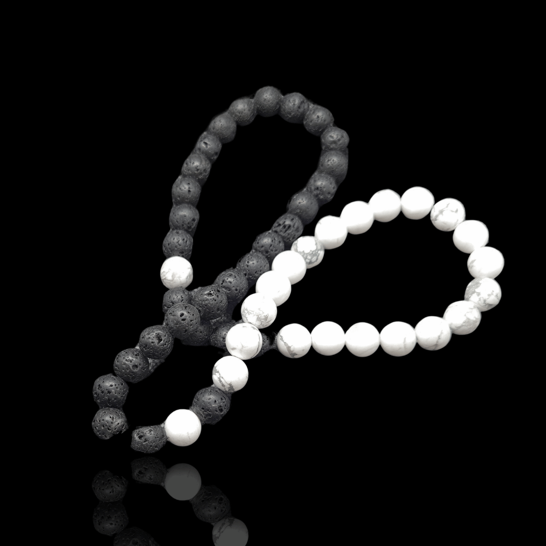 Yin-Yang Harmony Necklace with Lava & Howlite (1)